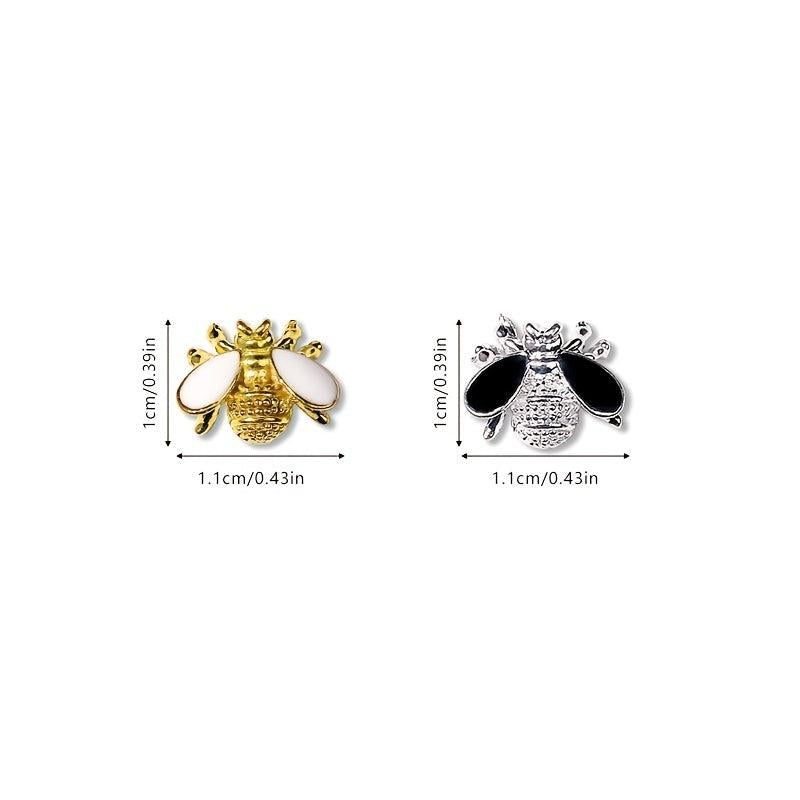 10pcs Bee Nail Art Charms Alloy 3D Punk Nail Accessories DIY Nail Salons
