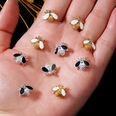 10pcs Bee Nail Art Charms Alloy 3D Punk Nail Accessories DIY Nail Salons
