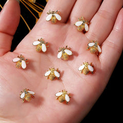 10pcs Bee Nail Art Charms Alloy 3D Punk Nail Accessories DIY Nail Salons