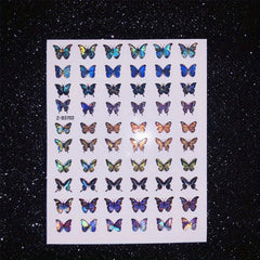 Holographic Butterfly Nail Art Decals 3D Self-Adhesive Nail Supplies