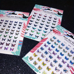 Holographic Butterfly Nail Art Decals 3D Self-Adhesive Nail Supplies