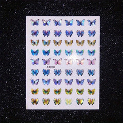 Holographic Butterfly Nail Art Decals 3D Self-Adhesive Nail Supplies