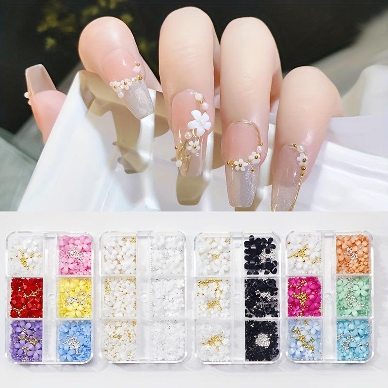 Resin Flower Nail Art Charms Colored Flower Nail Art Stickers
