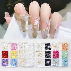 Resin Flower Nail Art Charms Colored Flower Nail Art Stickers