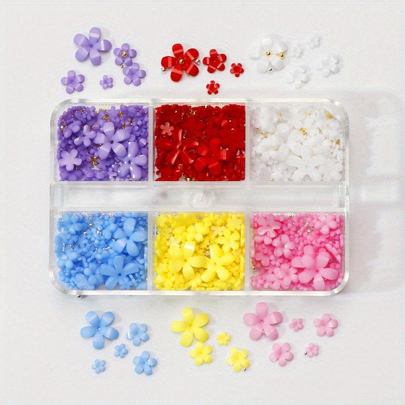 Resin Flower Nail Art Charms Colored Flower Nail Art Stickers