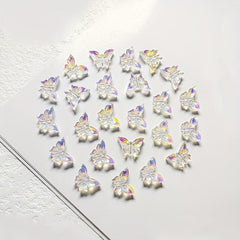 50Pcs Mixed 3D Butterfly Nail Art Decoration Aurora Resin Nails Tool