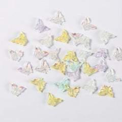 50Pcs Mixed 3D Butterfly Nail Art Decoration Aurora Resin Nails Tool
