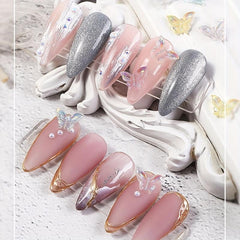 50Pcs Mixed 3D Butterfly Nail Art Decoration Aurora Resin Nails Tool