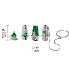 Emerald Fingertip Ring Nail Wear Ring - Finger Guard & Decoration