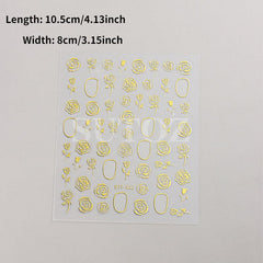5D Embossed Nail Stickers Bronzing Rose For DIY Nail Art