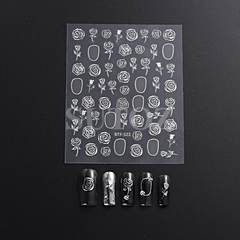 5D Embossed Nail Stickers Bronzing Rose For DIY Nail Art