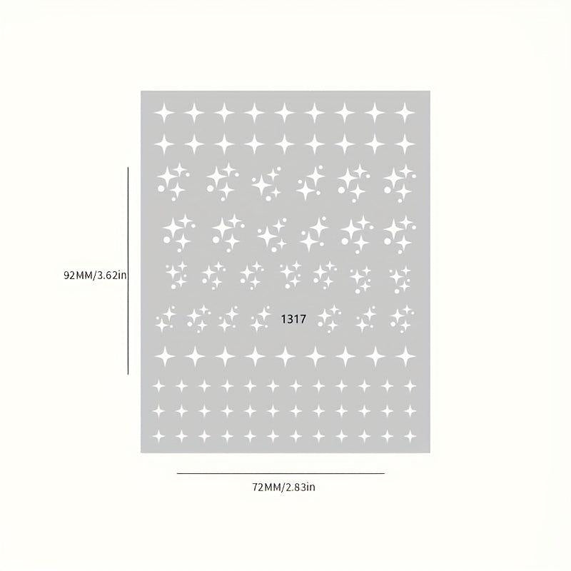 8 Sheets 3D Self Adhesive Nail Stickers Star Cloud Heart Decals for DIY or Salon
