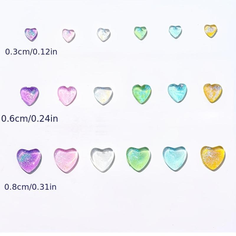 50pcs Heart Crystal Nail Charms Rhinestone 3D Glitter Nail Art Decoration