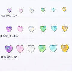50pcs Heart Crystal Nail Charms Rhinestone 3D Glitter Nail Art Decoration
