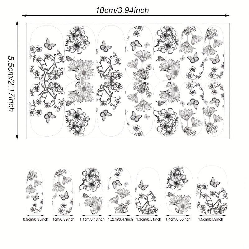 Self Adhesive Flower Nail Art Decals for DIY Manicure
