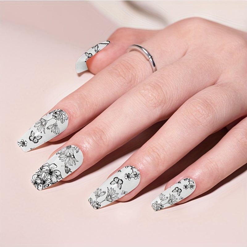 Self Adhesive Flower Nail Art Decals for DIY Manicure