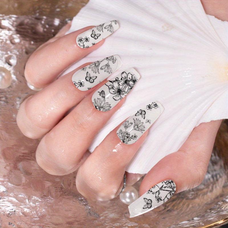 Self Adhesive Flower Nail Art Decals for DIY Manicure