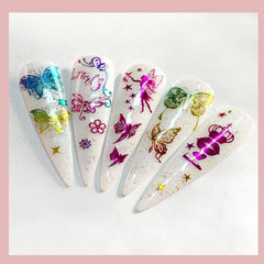 5 Sheets Butterfly Nail Art Stickers Self Adhesive Nail Decals DIY or Salons