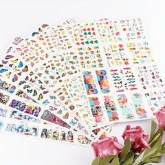 36pcs Maple Leaf Mushroom Fox Nail Transfer Stickers for Fall and Winter