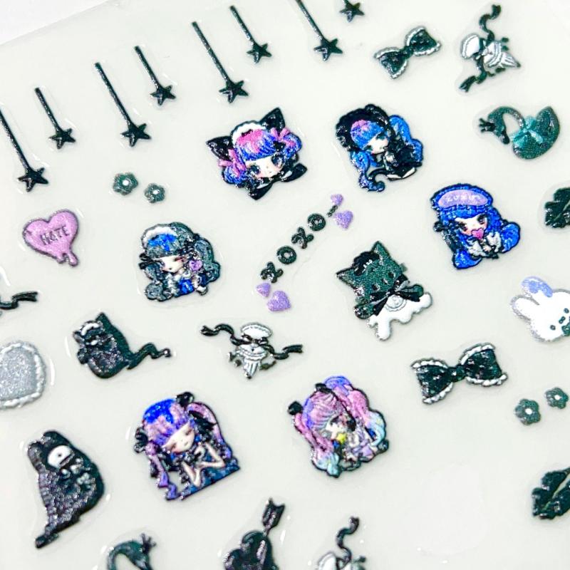 5D Sweet Cartoon Nail Art Stickers Self Adhesive Decals - Nail Art Supplies