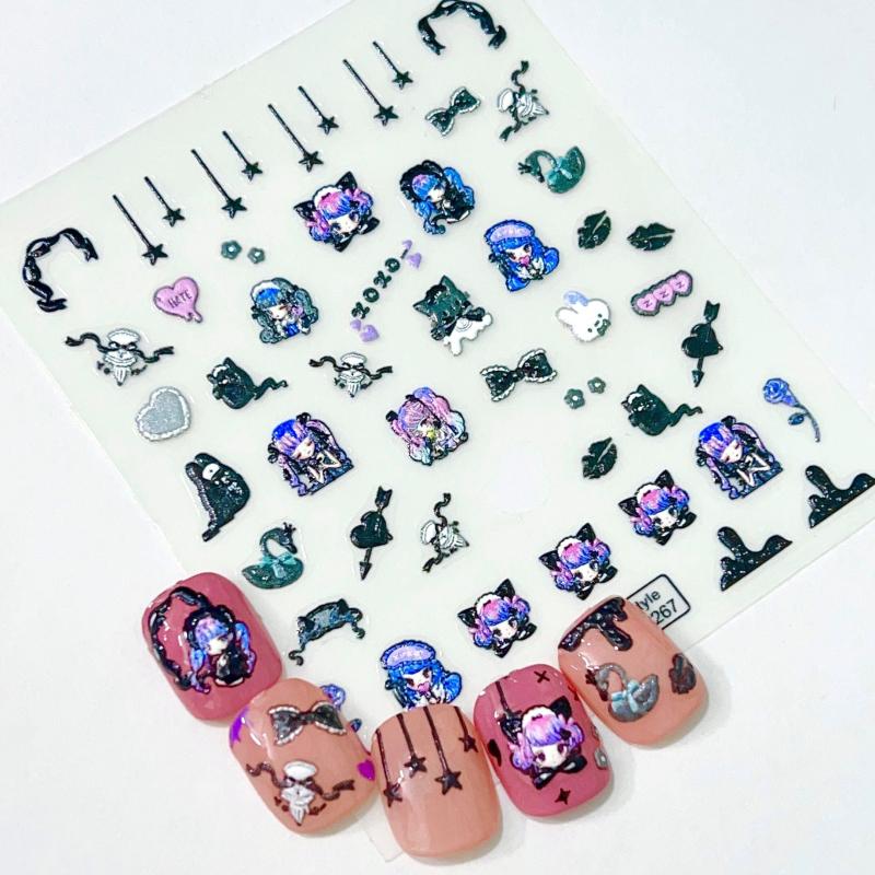 5D Sweet Cartoon Nail Art Stickers Self Adhesive Decals - Nail Art Supplies