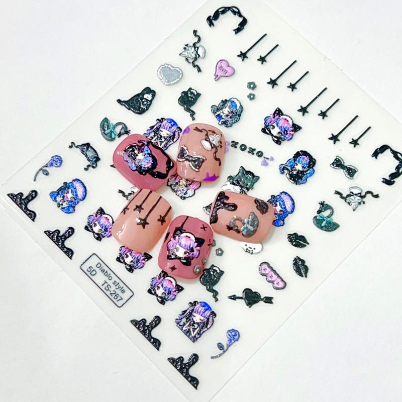 5D Sweet Cartoon Nail Art Stickers Self Adhesive Decals - Nail Art Supplies