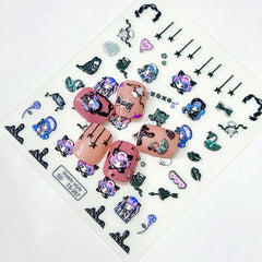 5D Sweet Cartoon Nail Art Stickers Self Adhesive Decals - Nail Art Supplies