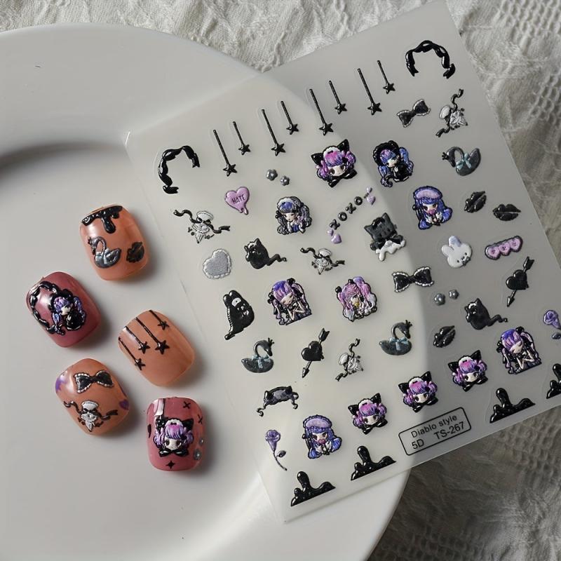 5D Sweet Cartoon Nail Art Stickers Self Adhesive Decals - Nail Art Supplies