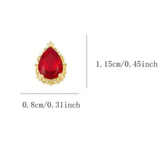 3D Water Drop Zircon Nail Rhinestones Glass Crystal AB Metal Gems