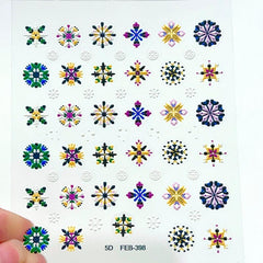 5D Embossed Bohemian Nail Art Stickers Decals For DIY Or Salons