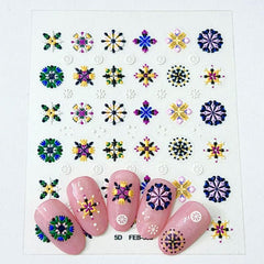 5D Embossed Bohemian Nail Art Stickers Decals For DIY Or Salons