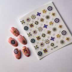 5D Embossed Bohemian Nail Art Stickers Decals For DIY Or Salons