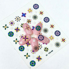 5D Embossed Bohemian Nail Art Stickers Decals For DIY Or Salons