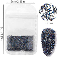 Vintage Mineral Nail Caviar Beads AB Golden Sivery Rhinestones