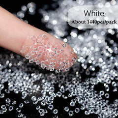 Vintage Mineral Nail Caviar Beads AB Golden Sivery Rhinestones