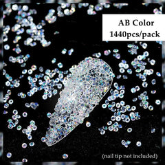 Vintage Mineral Nail Caviar Beads AB Golden Sivery Rhinestones