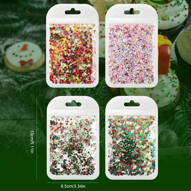 Christmas Nail Glitter Snowflake Tree Star Hexagon Sequins Flakes