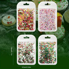 Christmas Nail Glitter Snowflake Tree Star Hexagon Sequins Flakes
