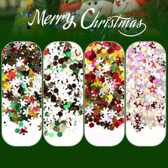 Christmas Nail Glitter Snowflake Tree Star Hexagon Sequins Flakes