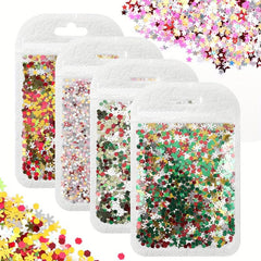 Christmas Nail Glitter Snowflake Tree Star Hexagon Sequins Flakes