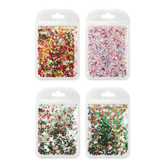 Christmas Nail Glitter Snowflake Tree Star Hexagon Sequins Flakes