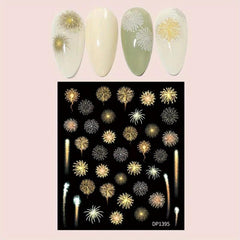 Moon Firework Nail Art Stickers 3D Self Adhesive Decals