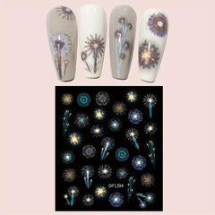 Moon Firework Nail Art Stickers 3D Self Adhesive Decals