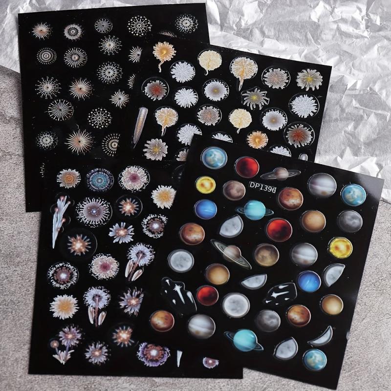 Moon Firework Nail Art Stickers 3D Self Adhesive Decals