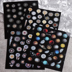 Moon Firework Nail Art Stickers 3D Self Adhesive Decals