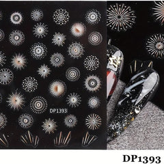 Moon Firework Nail Art Stickers 3D Self Adhesive Decals
