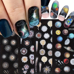 Moon Firework Nail Art Stickers 3D Self Adhesive Decals