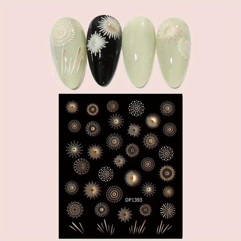 Moon Firework Nail Art Stickers 3D Self Adhesive Decals