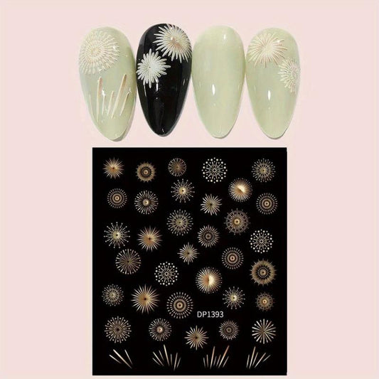 Moon Firework Nail Art Stickers 3D Self Adhesive Decals