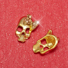 2Pcs Zircon Bowtie Skull Nail Art Charms DIY Rhinestones Nail Art Jewelry